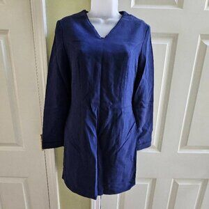 Versace Jeans Couture Navy Blue Long Sleeve Fitted Dress